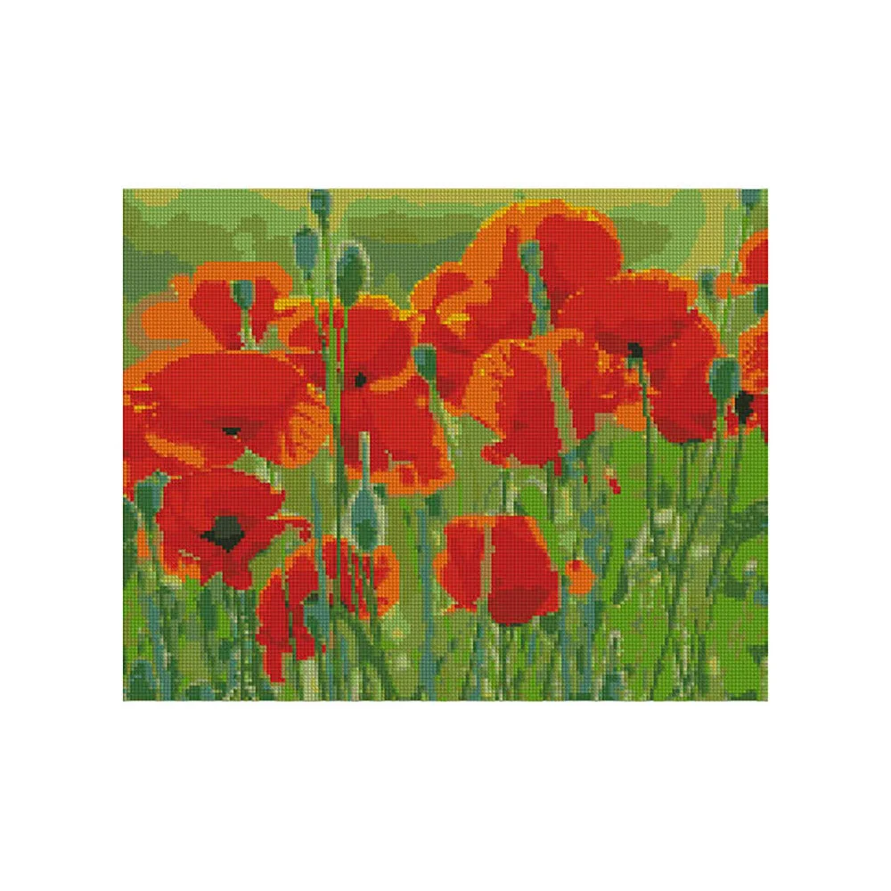 Алмазная мозаика Strateg Цветы Маковое поле 40х50 см холст на подрамнике (FA40795-mt)