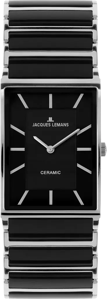 Наручные часы женские Jacques Lemans York 1-1594A со стальным корпусом/сапфировым стеклом WR 50 м и черным циферблатом Наручные часы женские Jacques Lemans York 1-1594A со стальным корпусом/сапфировым стеклом WR 50 м и черным циферблатом