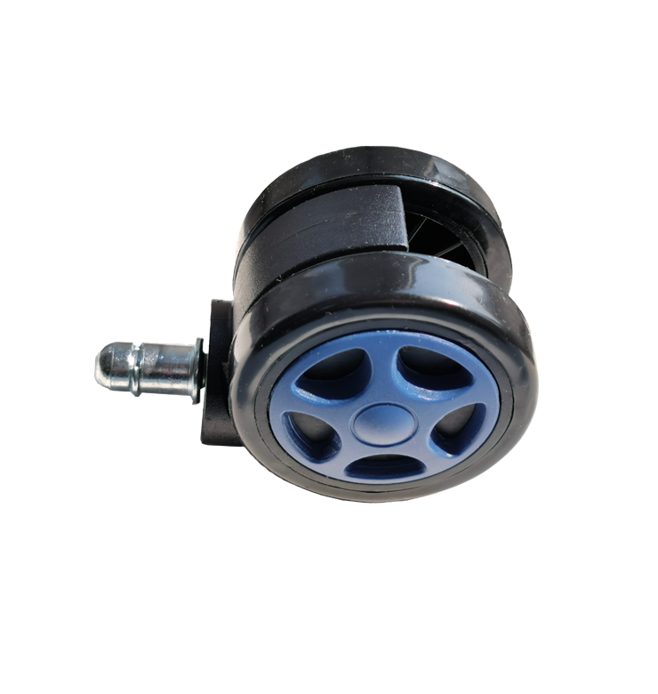 Колесо Ролик для офісного крісла 11/20 мм АКЛАС FI пластикове універсальне гумове Чорно-синій (2022723112)