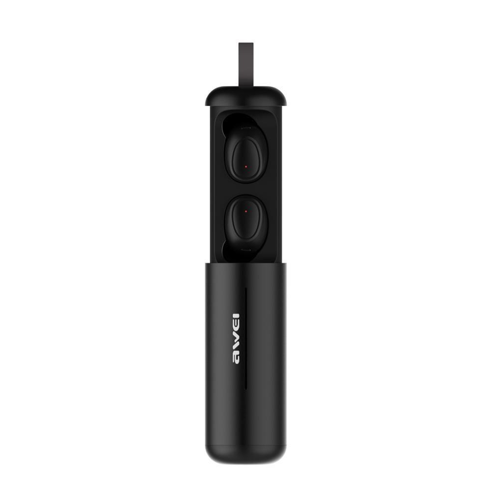 Наушники беспроводные с кейсом MDR T5 + BT AWEI гарнитура 40mAh черный
