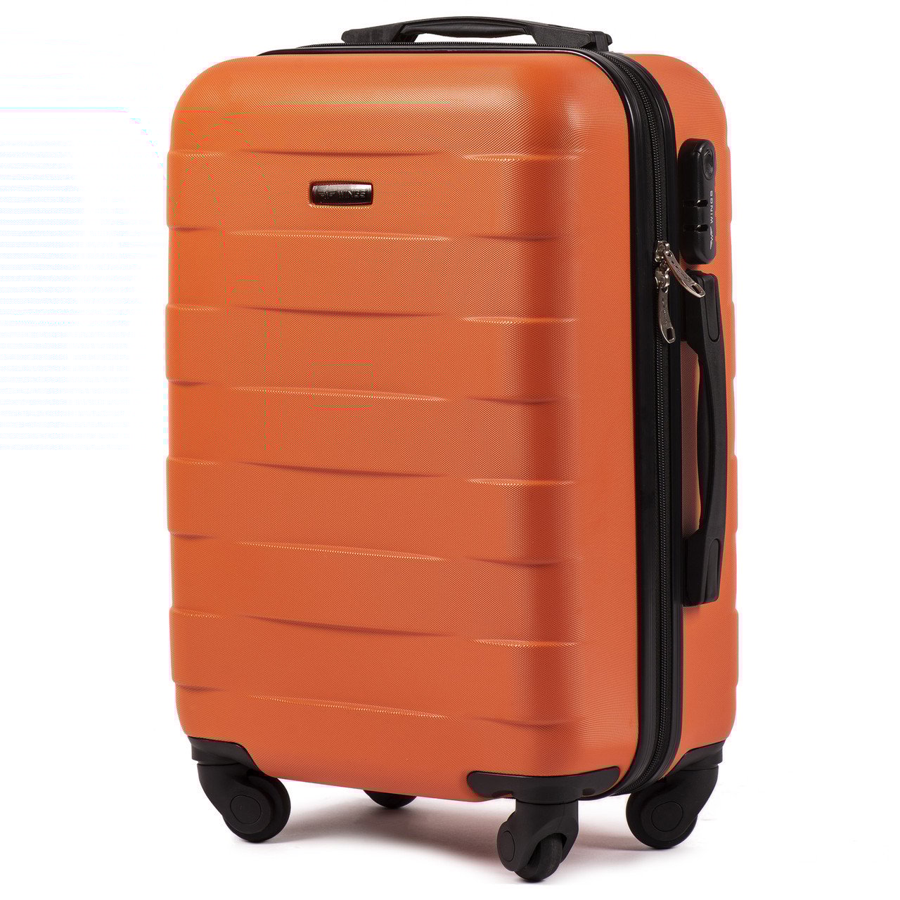 Чемодан ручная кладь Wings 401 малый на 4 колесах 55х37х23 см Оранжевый