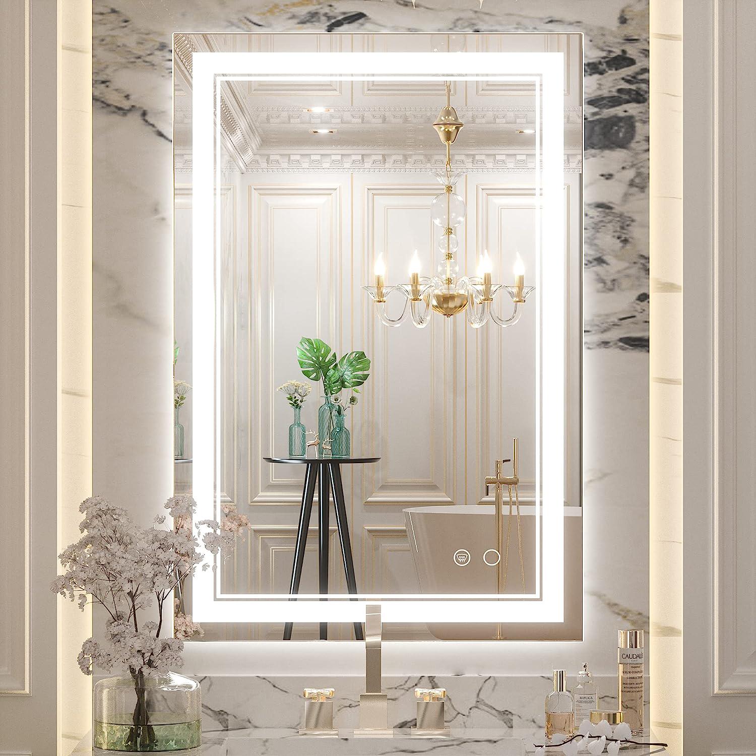 Зеркало Dim Dzerkal VELLINA с LED-подсветкой/сенсорным управлением/подогревом 80х70 см (12557)