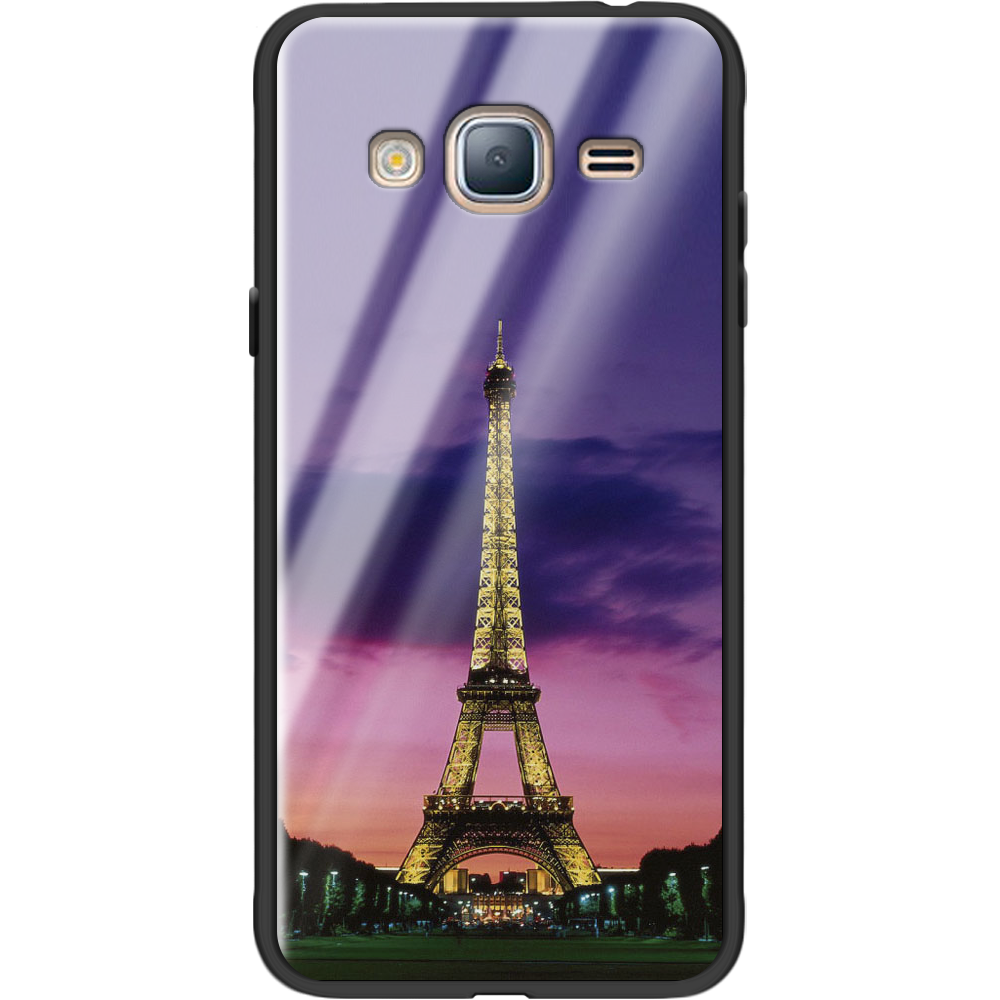 Чехол BoxFace Samsung J320 Galaxy J3 Полночь в Париже Черный силикон со стеклом (24962-up964-37742)
