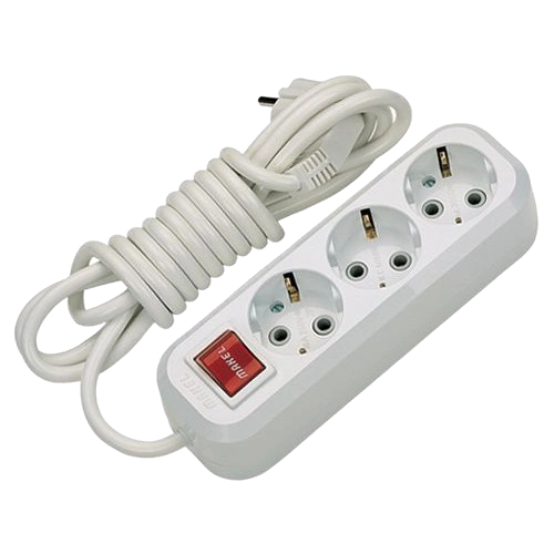 Подовжувач мережевий Makel із заземленням 3 розетки та кабель 5 м Білий (29596773)