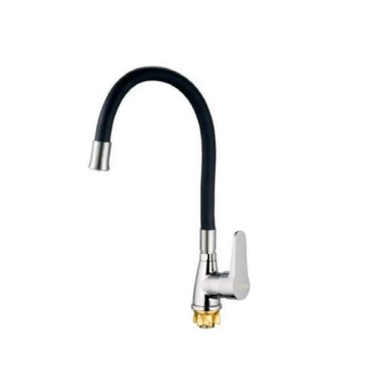 Смеситель для кухни MIXXUS SOP4-146 Reflector с черным силиконовым изливом (MI6490)