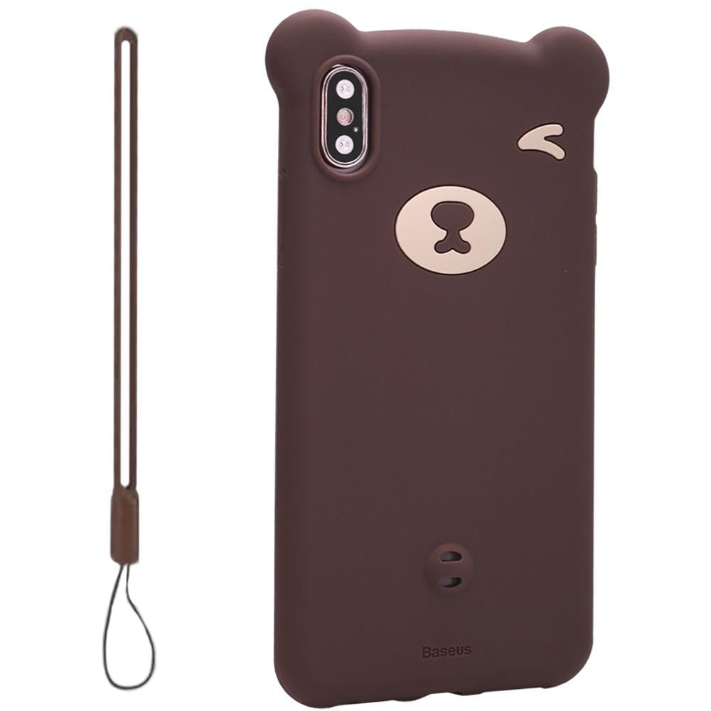 Чохол для Apple iPhone X&#047;Xs Baseus Bear Silicone Series Brown