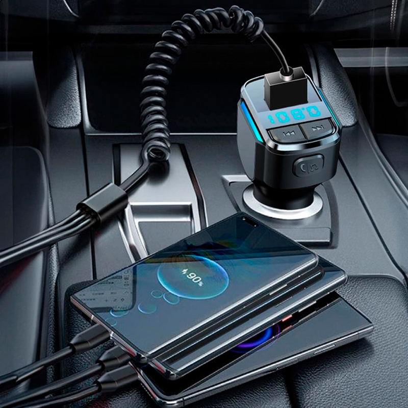 FM-трансмітер Terra С34 Bluetooth 5.0 з вольтметром та USB 3.1А/Type C (2079620548) - фото 4