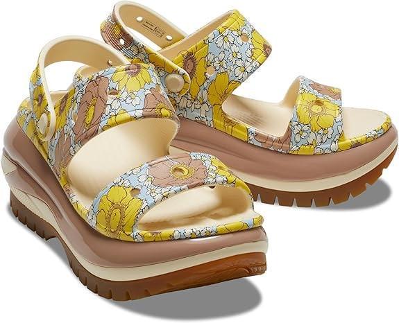 Сандали женские Crocs Mega Crush Retro Floral Sandal 38/39 Vanilla\Cork (14804)