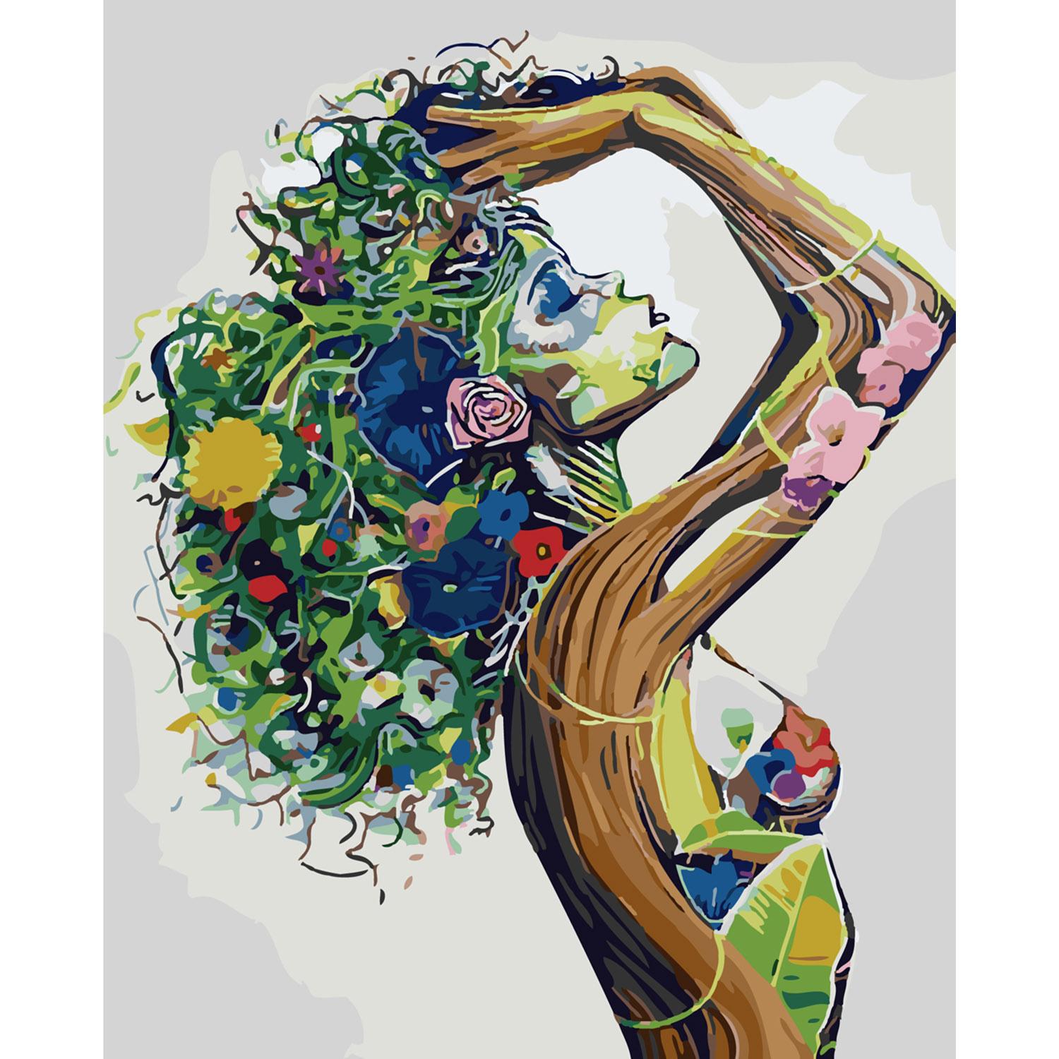 Картина за номерами Strateg Квітуча фігура 40х50 см (SY6092)