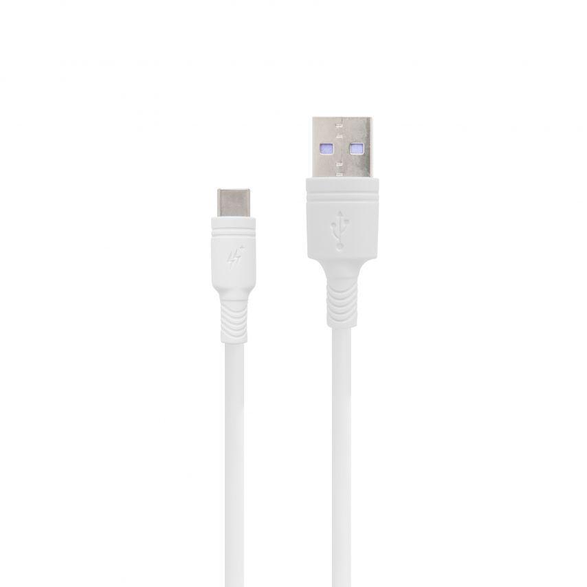 Зарядний пристрій Xo L112 1 USB/QC3.0/18 W/Data Cable USB to Type-C White - фото 4