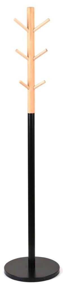 Вешалка напольная АКЛАС Кипарис VKY-6037B Дерево бук/Металл черный