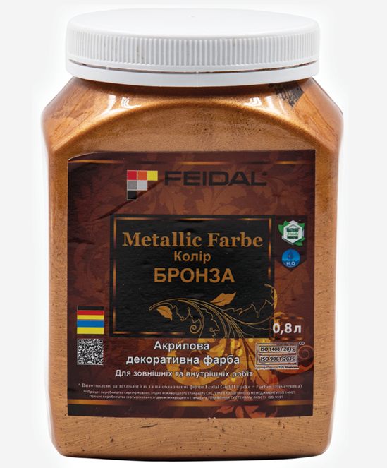 Эмаль с металлическим перламутровым блеском Feidal Metallic Farbe 0,8 л Бронза
