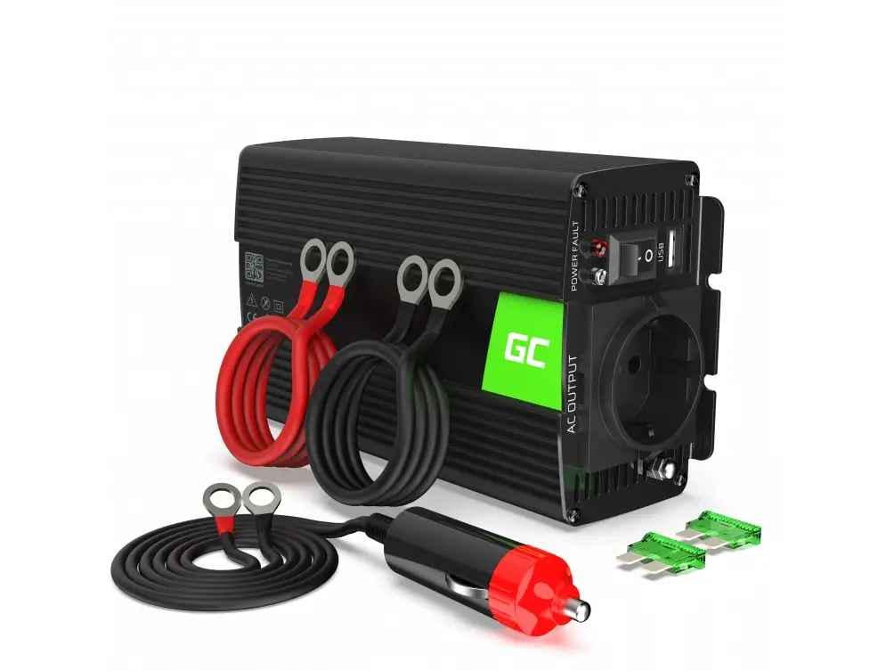 Автомобільний інвертор Green Cell чистий синус 24V 230V 300W/600W INV14 (INV14_tehnNM)