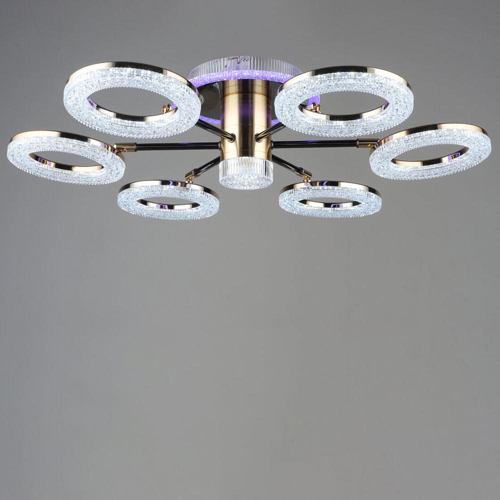 Люстра потолочная LED Light House SRS-19608/6 GD+BK 76W Черный/Золотой