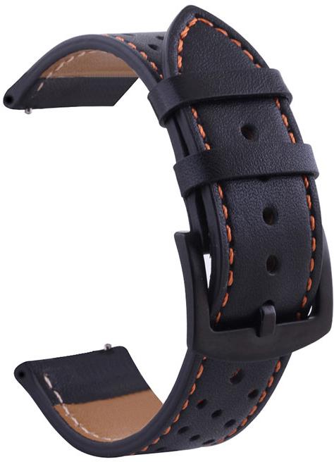 Ремінець шкіряний Classico для Amazfit Pop 3S/3R Black Orange (34021-54) - фото 2