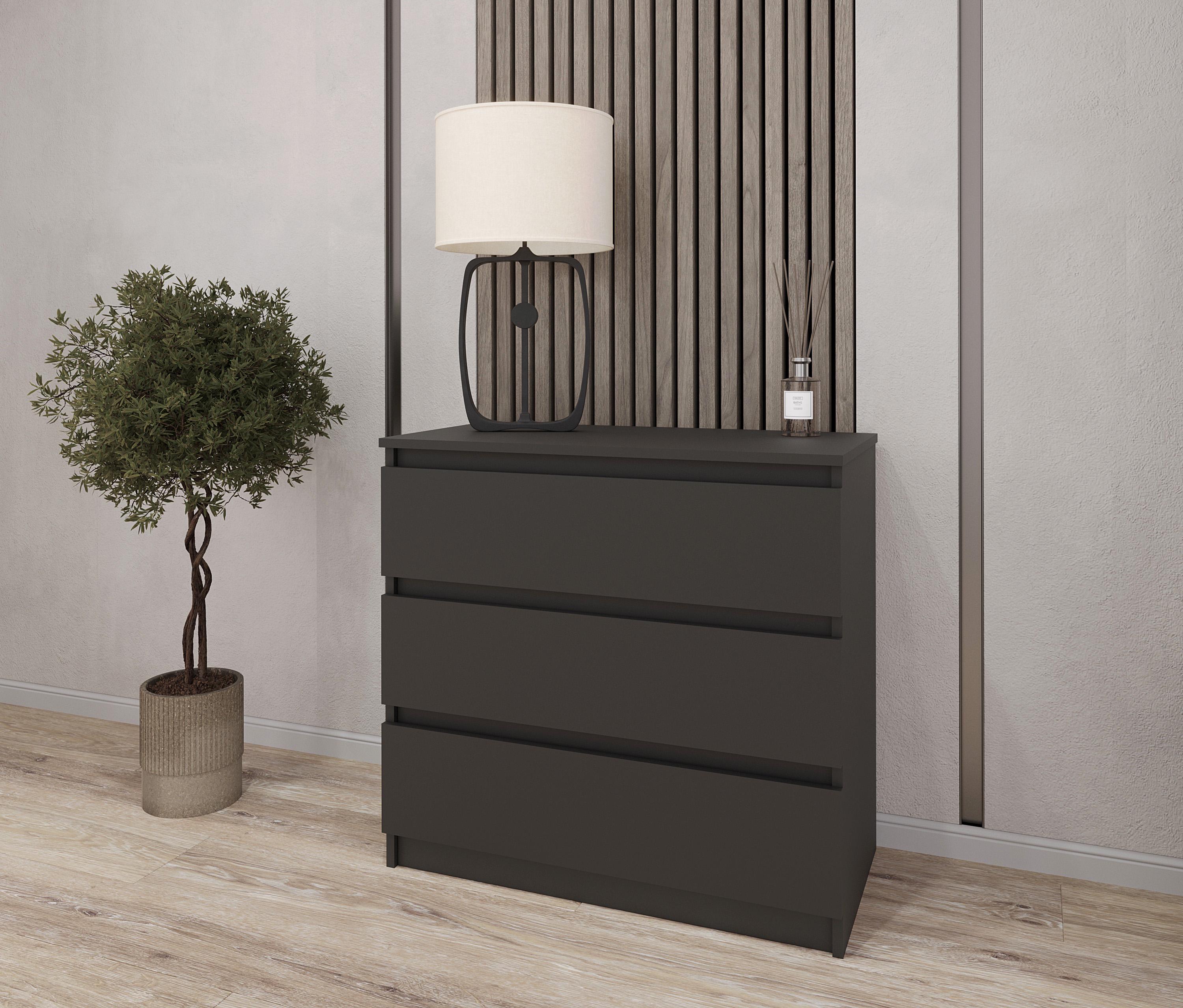 Комод з фасадами без ручок 75х80х80 см Антрацит