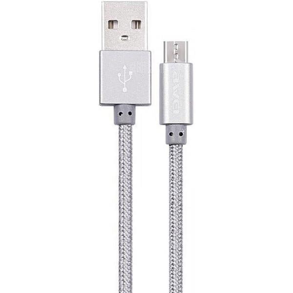 Awei Кабель AWEI CL-10 Micro cable 0.3m Grey (87178)