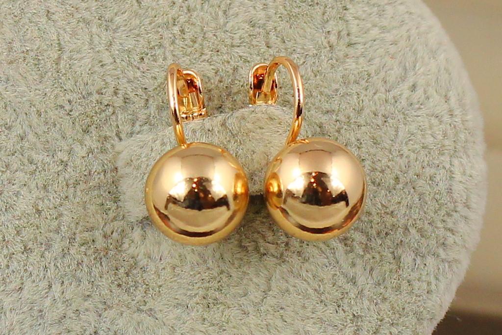 Серьги Xuping Jewelry шарики 12 мм 2,2 см Золотистый (2629122556) - фото 2 Серьги Xuping Jewelry шарики 12 мм 2,2 см Золотистый (2629122556) - фото 2