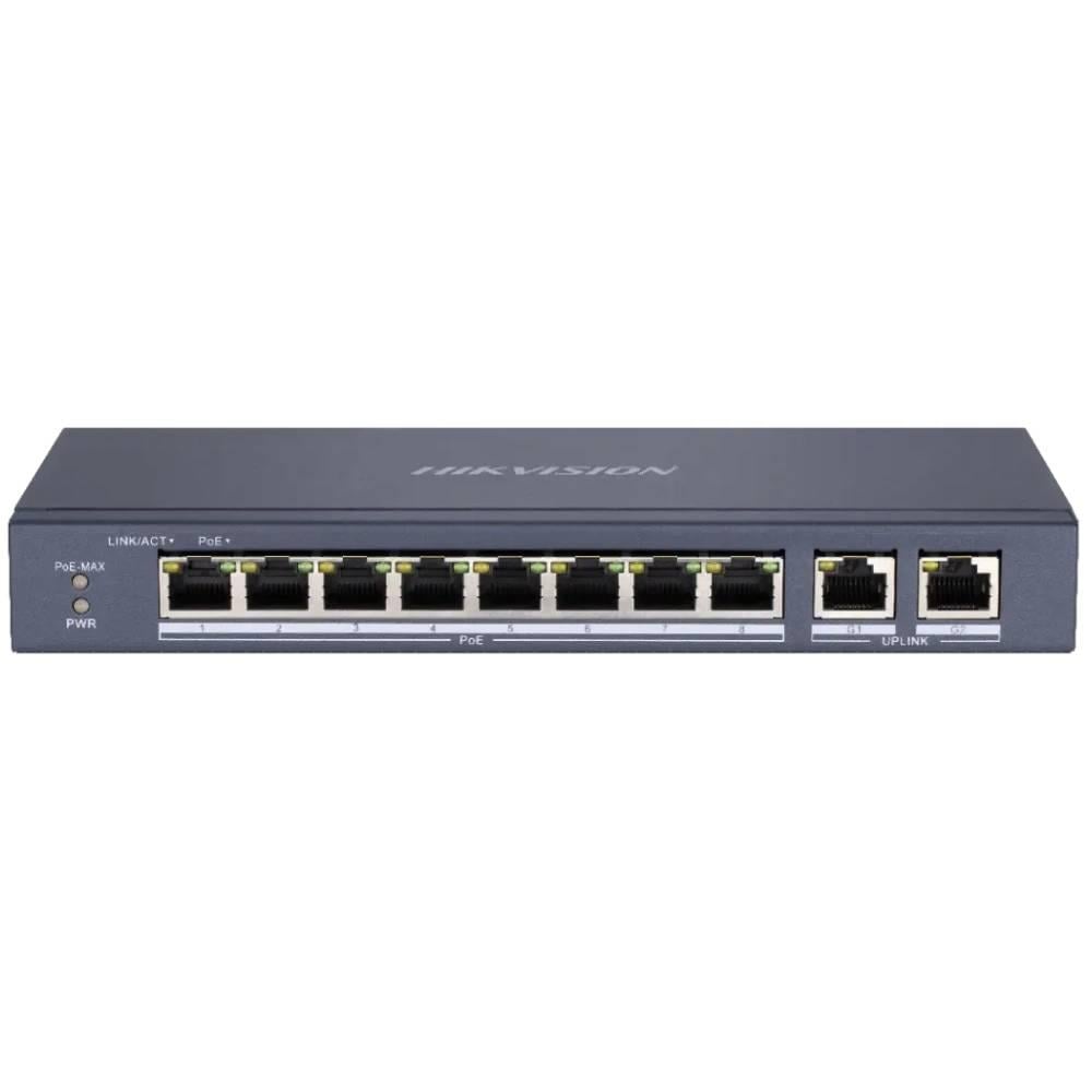 Комутатор некерований POE Hikvision DS-3E0310P-E/M(B) 10 портів 218х28х109 мм (41883)
