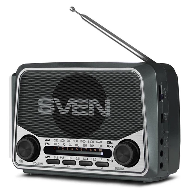 Радиоприемник SVEN SRP-525 Grey FM/AM/SW USB microSD фонарик (525Grey) Радиоприемник SVEN SRP-525 Grey FM/AM/SW USB microSD фонарик (525Grey)