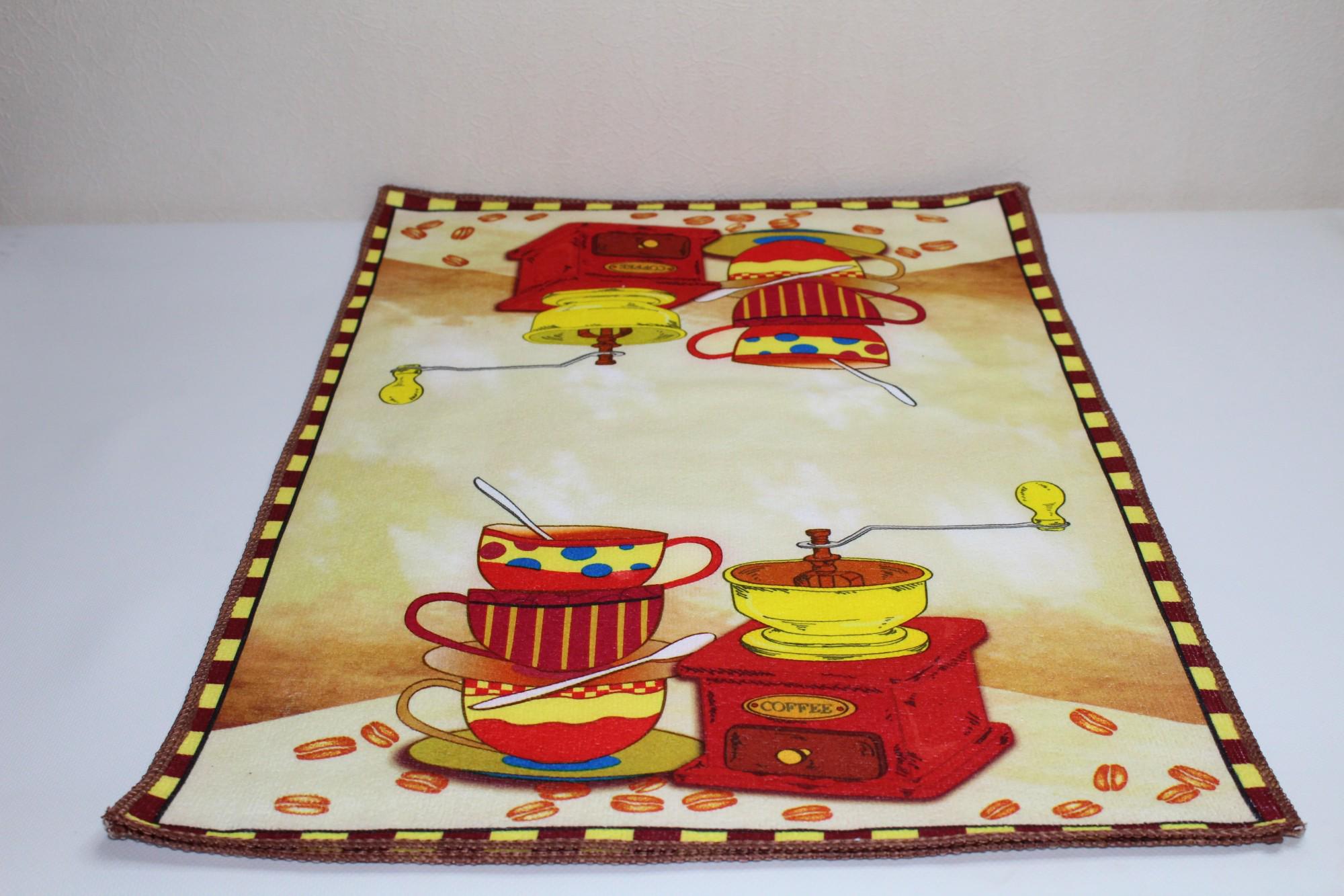 Полотенце для кухни из микрофибры Кружки и кофе 40х60 см 4 шт. (01664/3)