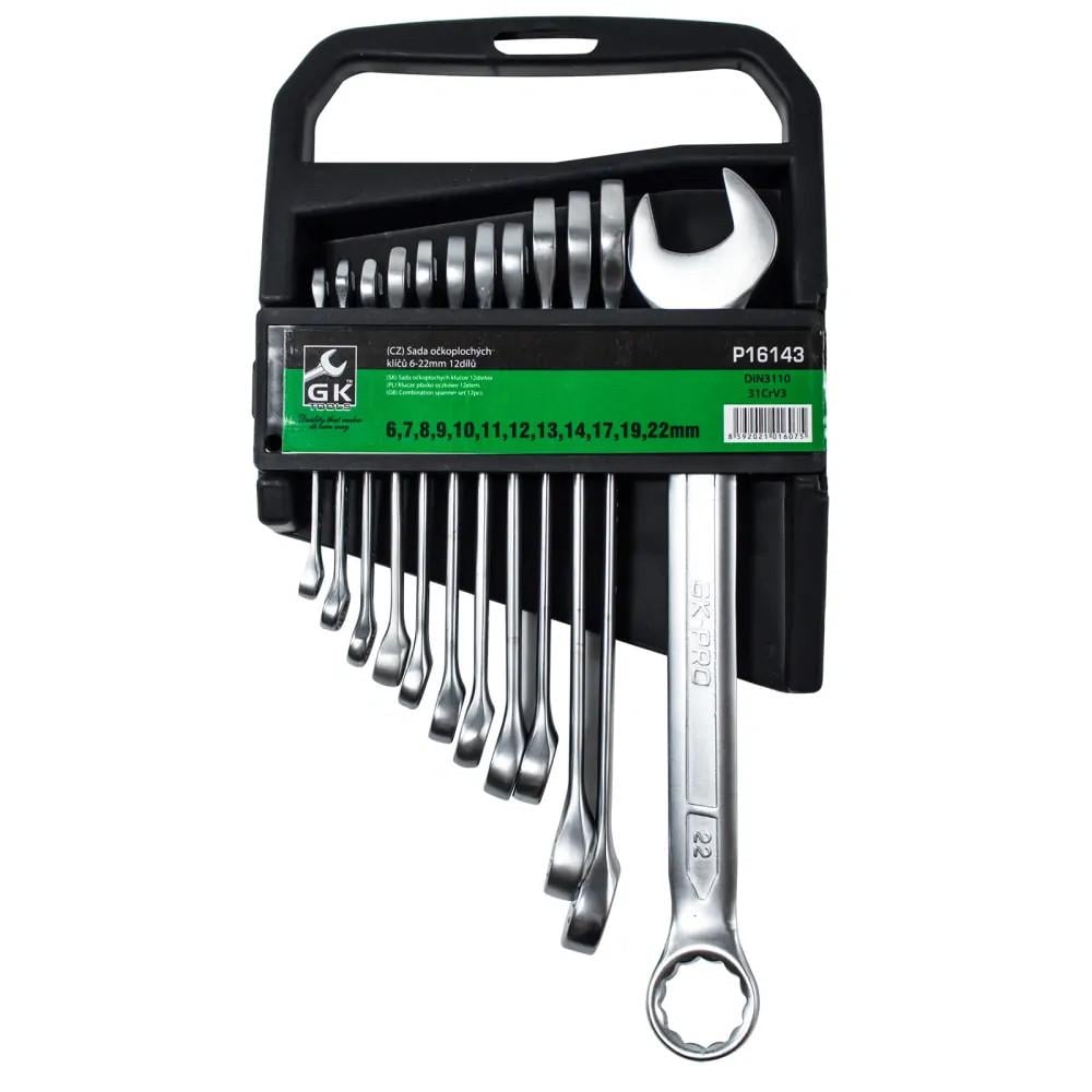 Набір комбінованих ключів GK TOOLS P16143 6–22 мм 12 шт. Хром матовий (2669292045)