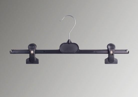 Вешалка пластмассовая с прищепками для юбок и брюк 36 см Черный (131)