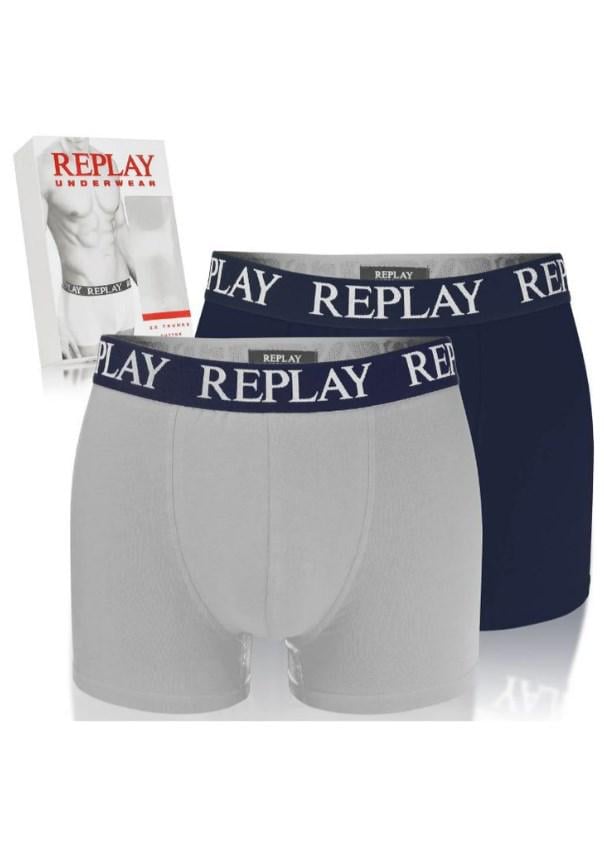 Трусы-боксеры мужские анатомические Replay 2 шт. XXL Темно-Синий/Серый (868687) - фото 1 Трусы-боксеры мужские анатомические Replay 2 шт. XXL Темно-Синий/Серый (868687) - фото 1