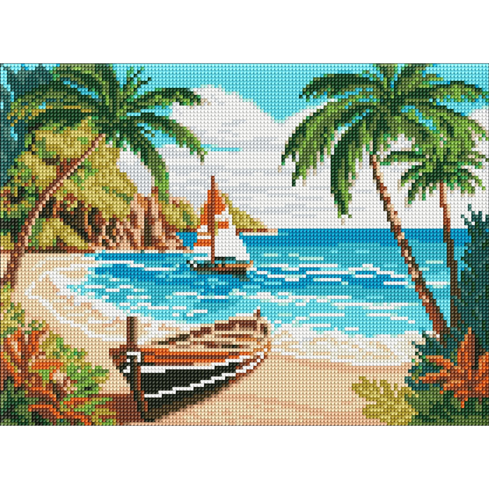 Алмазна мозаїка Ideyka Узбережжя океану AMC7837 30х40 см (RLT50619)
