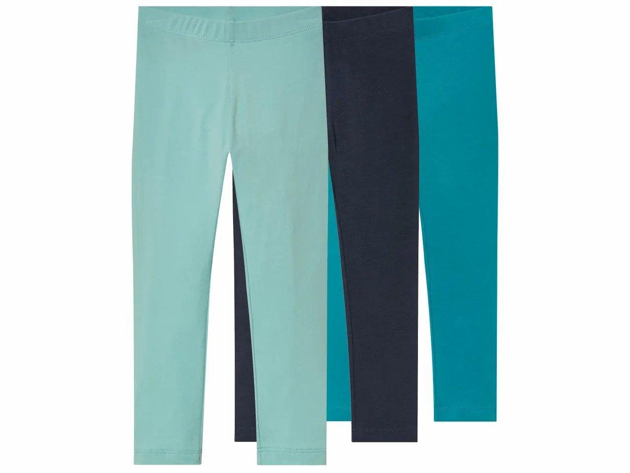Набір дитячих лосин для дівчинки Lupilu 122-128 см 3 шт. Блакитний/Бірюзовий/Темно-синій (26022130C)
