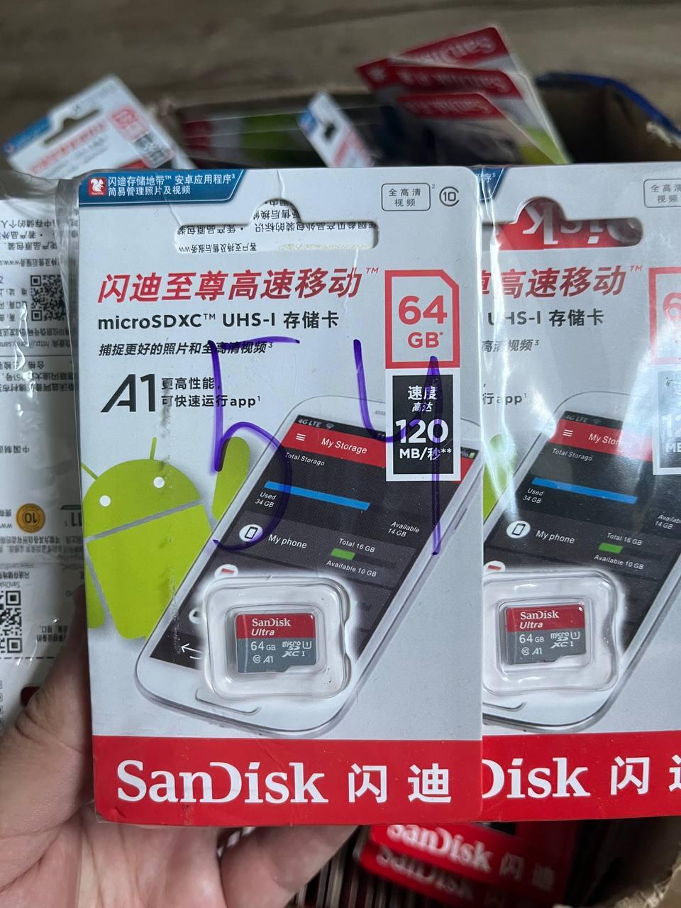 Карта памяти SanDisk microSDXC Class 10 64 Gb 120 МБ/с (1896549077) - фото 2