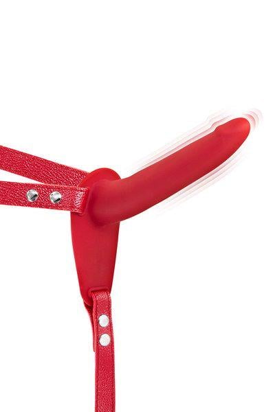 Страпон з вібрацією Fetish Tentation Vibrating Strap-On with Dildo Червоний (SO3753)
