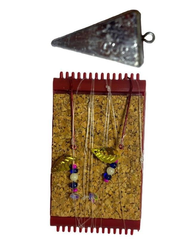 Готовая снасть Камбала с грузом Пирамида 120 г 2 крючка/бусина (2136004112)