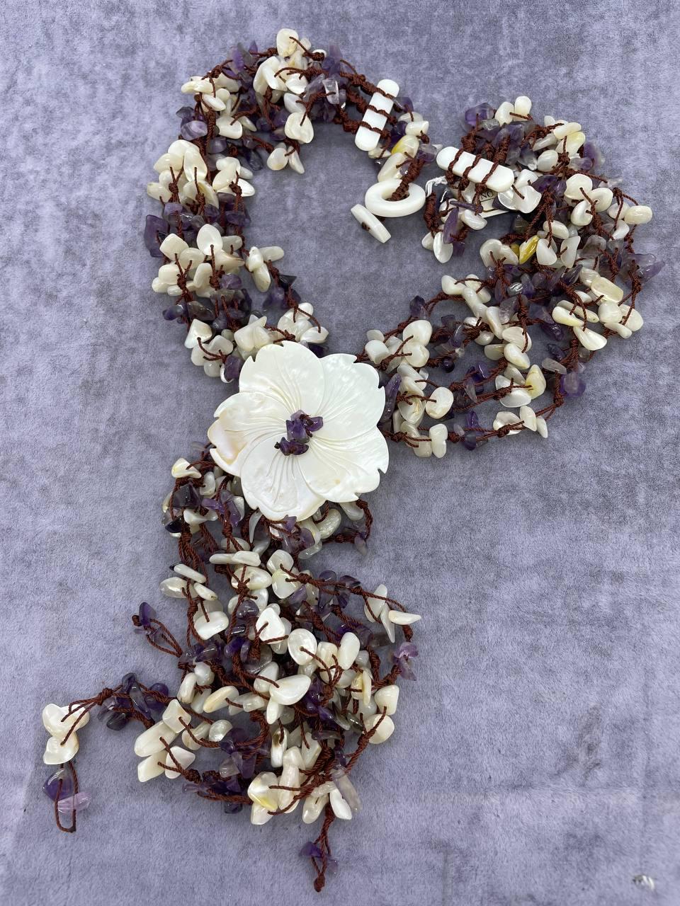 Бусы аметист 45 см Фиолетовый (1237)