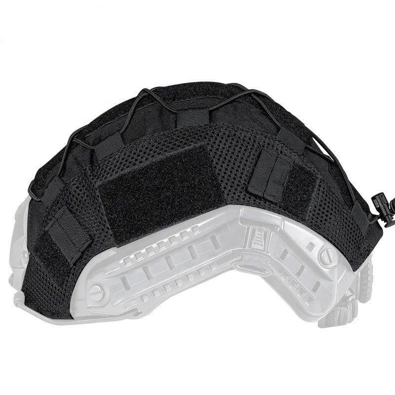 Кавер на шлем FAST TOR чехол из Cordura 500D водоотталкивающий с панелями Velcro и петлями для проводов ПНБ на размеры M L XL Черный (50) - фото 2
