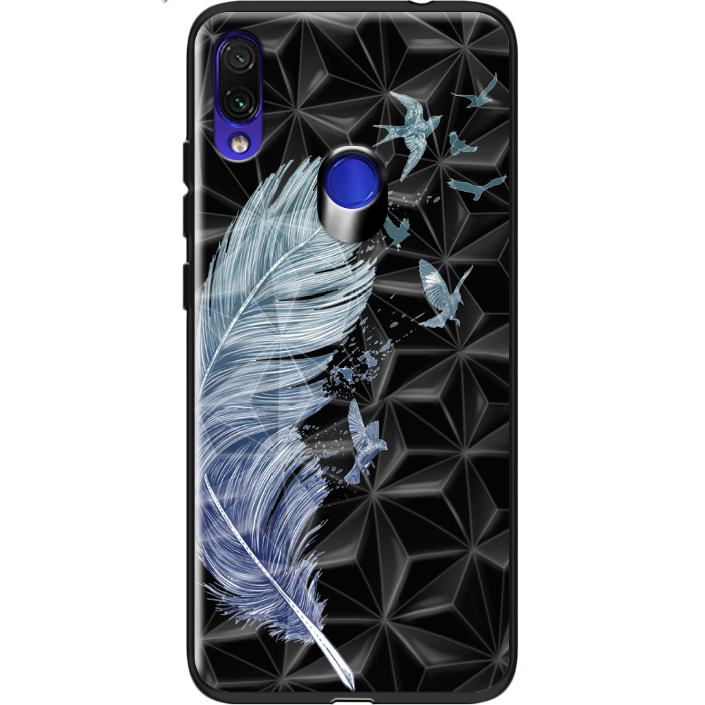 Чехол Boxface Xiaomi Redmi Note 7 Feather Черный силикон с призмой (36202-cc38-37871)