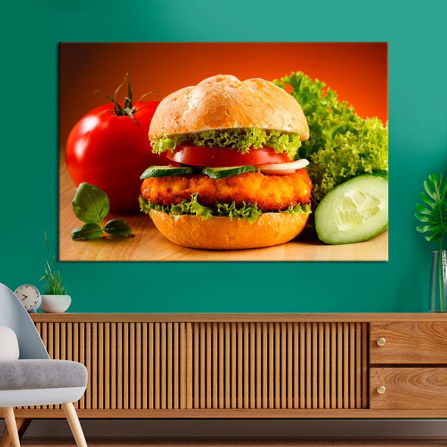 Настенний декор Бургер с куриной котлетой 120x80 см (A408-1)