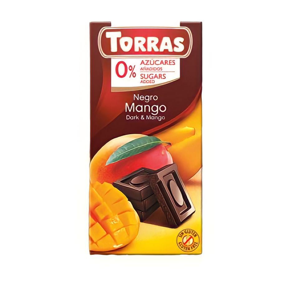 Шоколад TORRAS 532 чорний без цукру без глютену з манго 52%, 75 г (13352537)