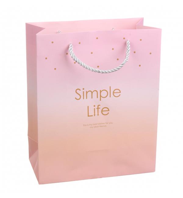 Подарунковий пакет Simple Life ламінований картон 18x10x23 см
