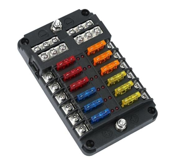 Блок предохранителей универсальный на 12 шт.