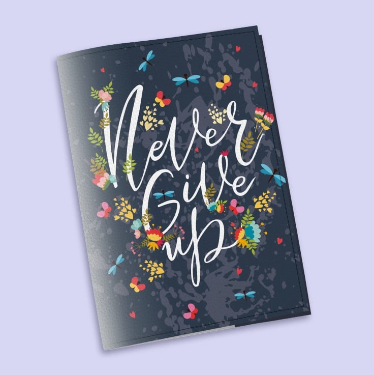 Обложки на паспорт The cover Never give up 9,6х13,3 см (913142)
