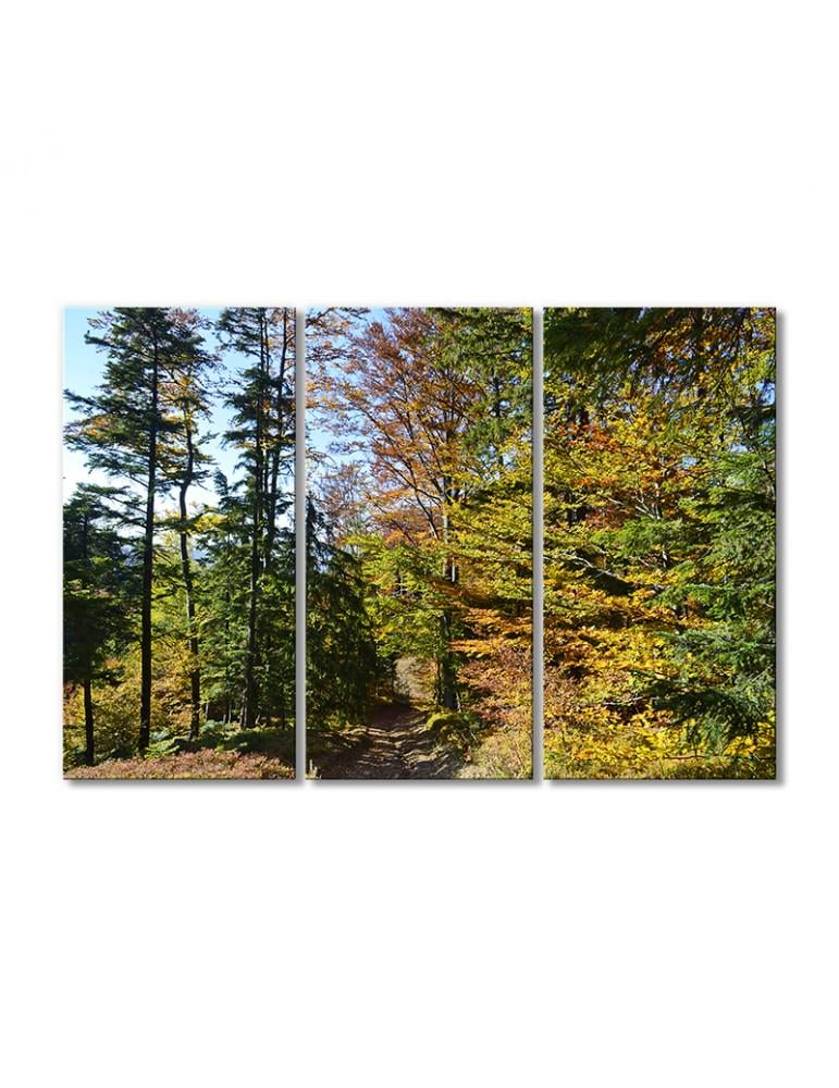Картина модульная Северный лиственный лес 3 модуля 90x135 см