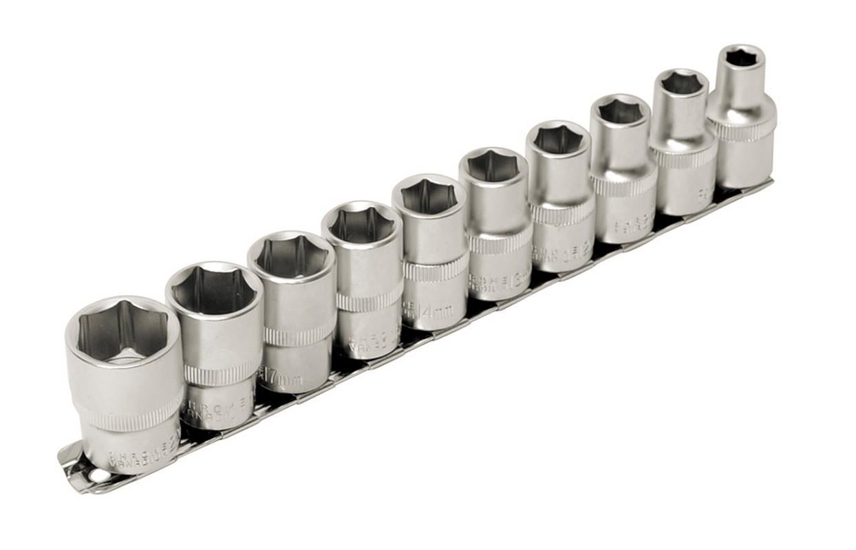 Набір головок торцевих 6-гранних MasterTool ½" 8-19 мм L 40 мм CrV 10 шт. (78-1210)