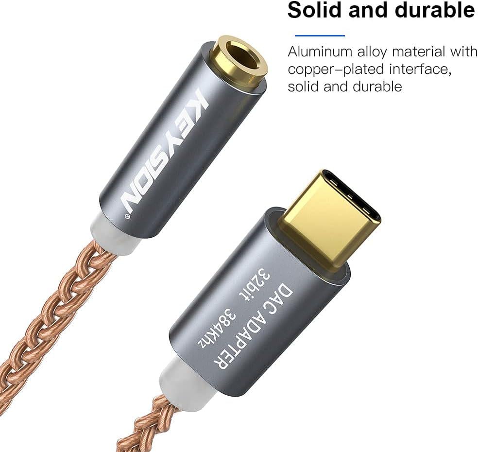 Кабель KEYSION ALC5686 USB-C to 3,5 мм Grey (16251) - фото 4