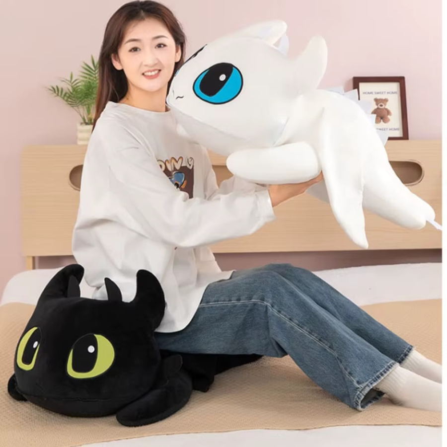 Мягкая игрушка Дракон дневная фурия Беззубик с мультфильма Как приручить дракона 100 см Белый (9099/100) - фото 6