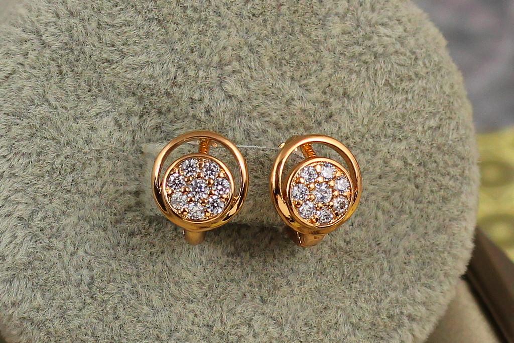 Серьги детские Xuping Jewelry кружок 1 см Золотистый (2141197022)