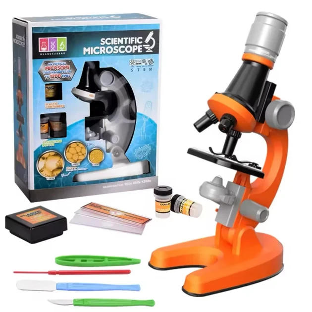 Мікроскоп дитячий Scientific Microscope 1013A-1 зі збільшенням 100x 400x 1200x набір юного дослідника з LED-підсвічуванням (3145350213) Мікроскоп дитячий Scientific Microscope 1013A-1 зі збільшенням 100x 400x 1200x набір юного дослідника з LED-підсвічуванням (3145350213)