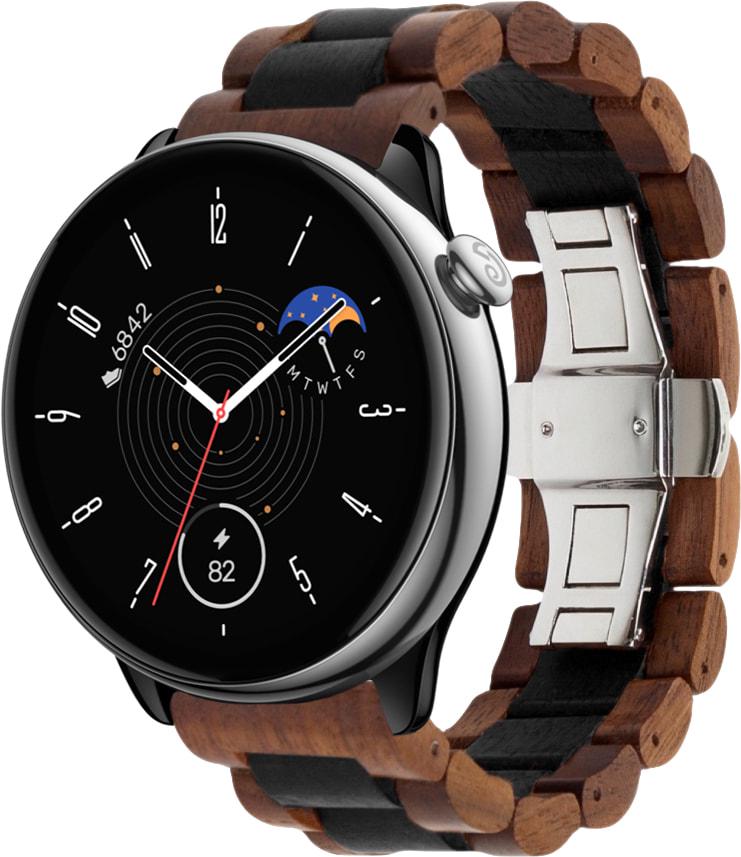 Ремешок деревянный WoodLock для Amazfit GTR Mini Black/Brown (33490-26)
