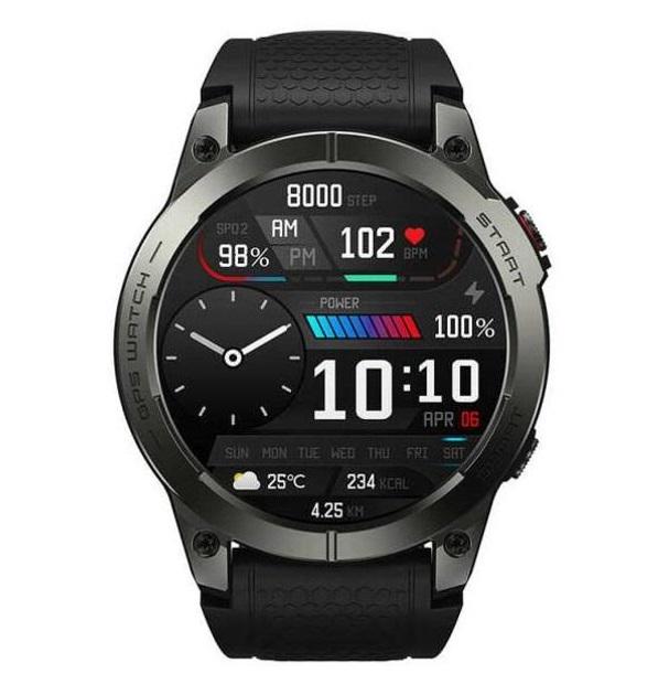 Смарт годинник Zeblaze Stratos 3 GPS Super AMOLED Waterproof IP68 Black