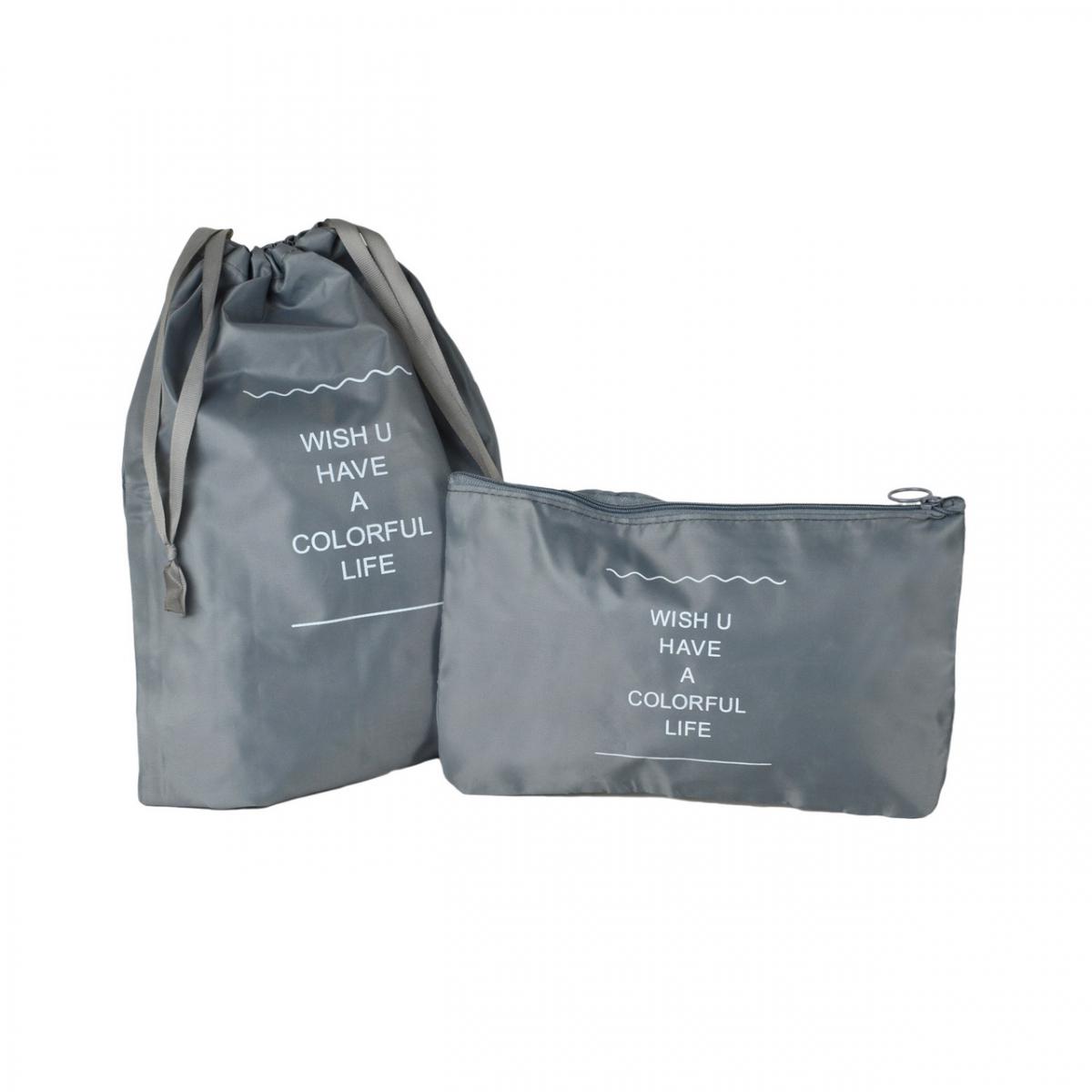 Комплект дорожных органайзеров из нейлона 8в1 для чемодана/рюкзака и ручной клади Серый (КДО-40-11) - фото 2